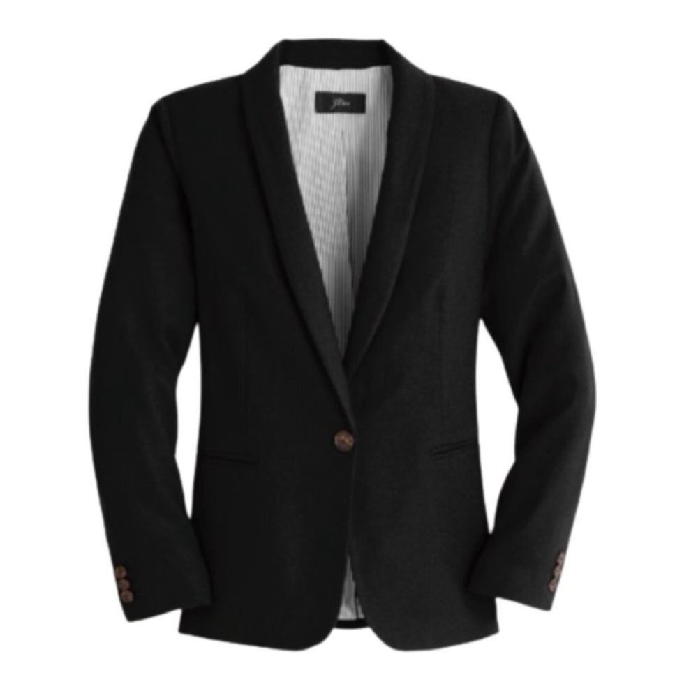 J.Crew Parke Wool Blazer Black Classic Tailored Workwear Jacket, size 2 - Picture 4 of 15